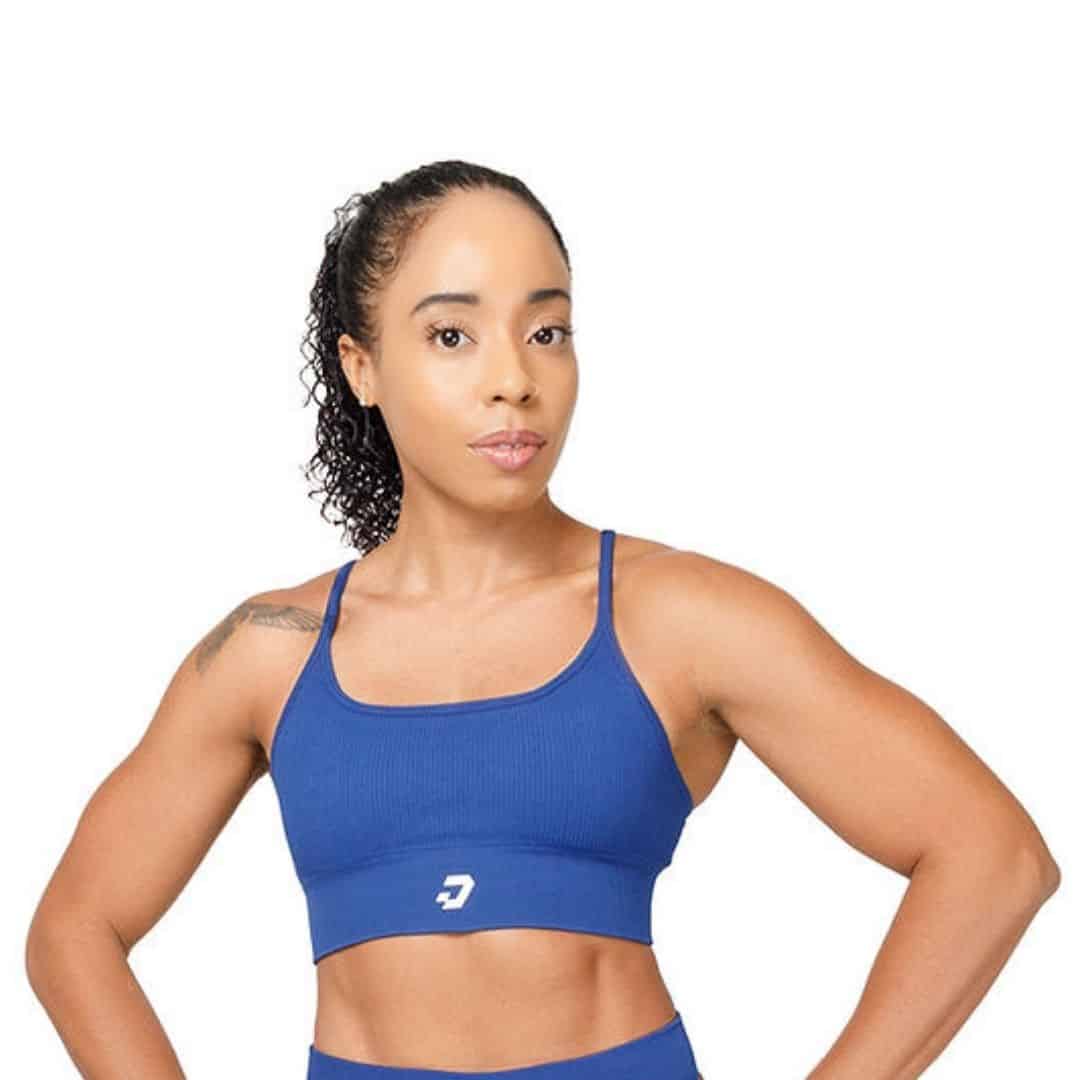 Classic Strap Ribbed Bra, Blue