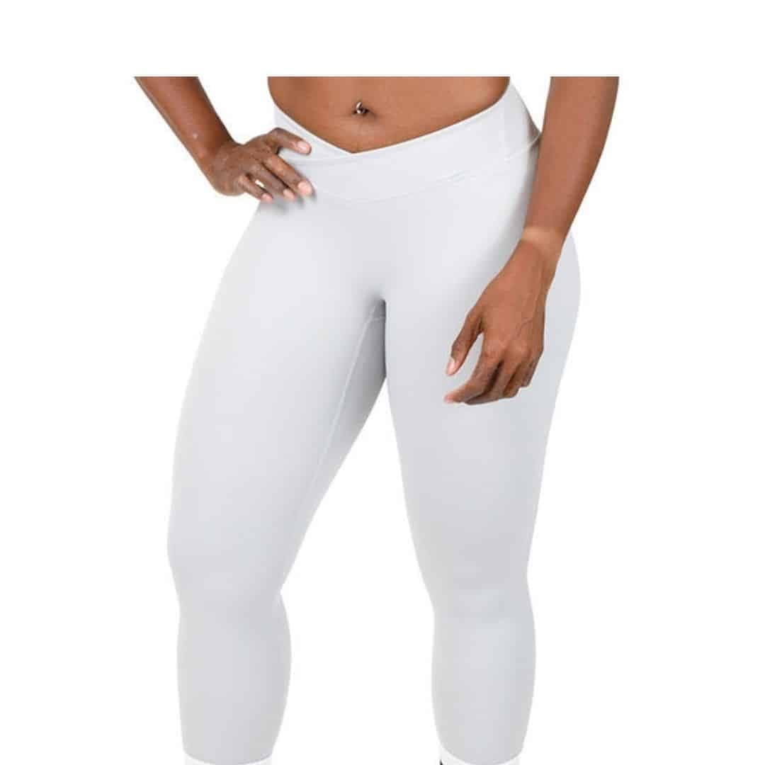 V Cut Long Pants, Grey