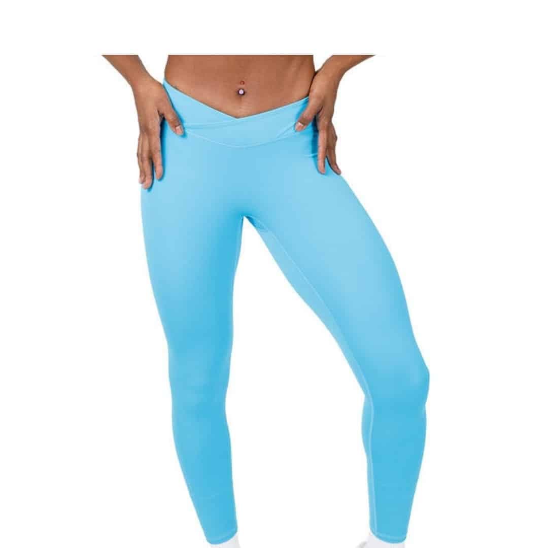 V Cut Long Pants, Sky Blue