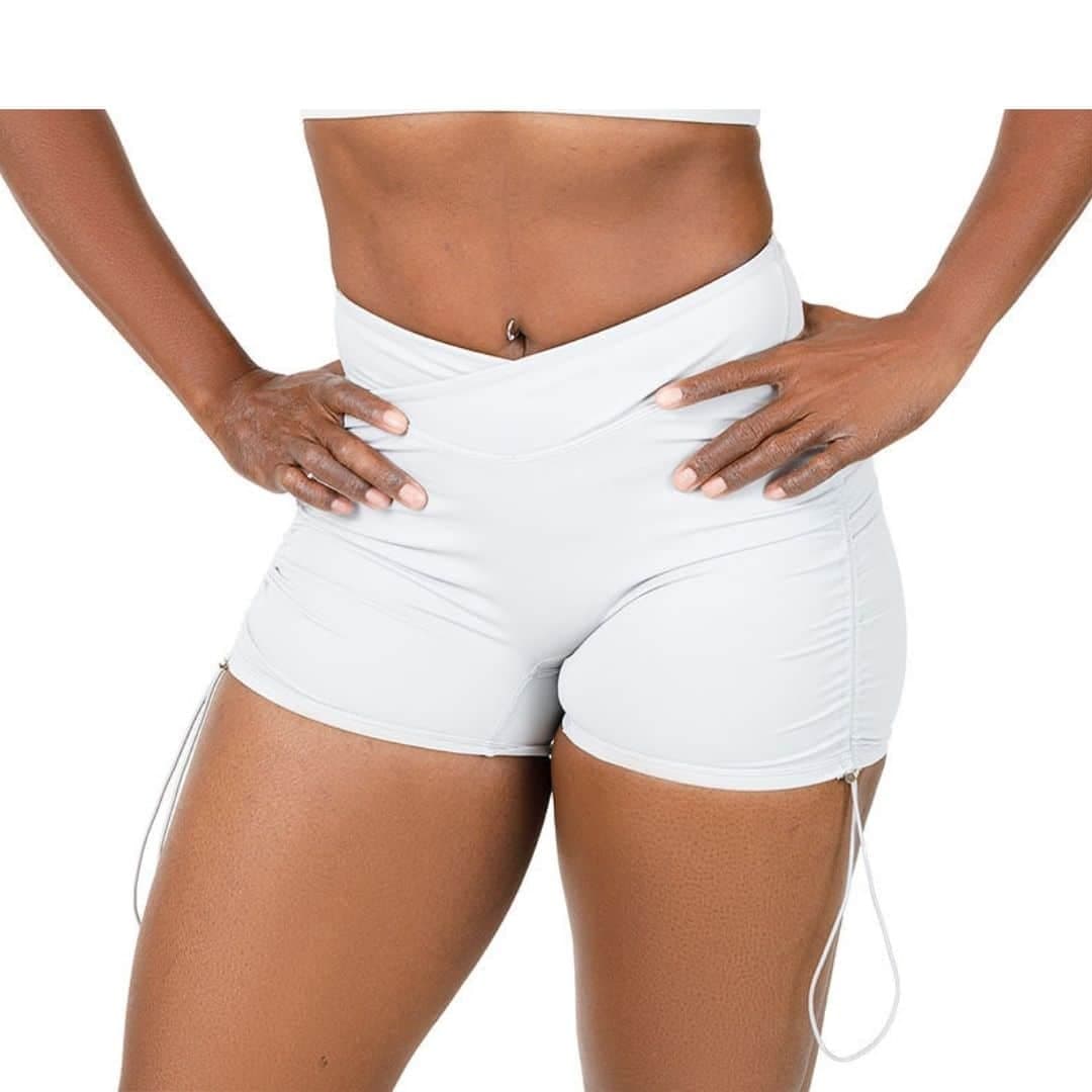 V Cut Shorts with Draw String, Grey