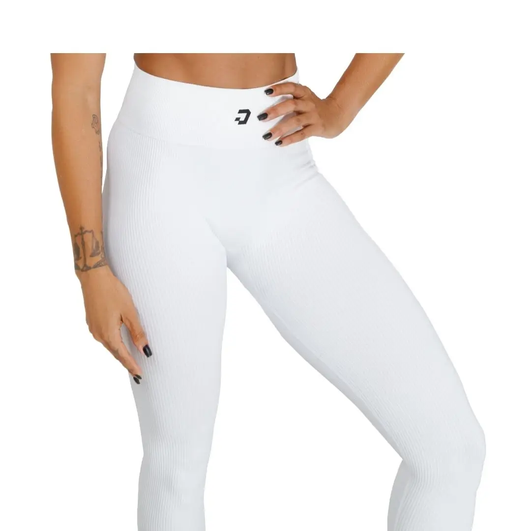 Classic Ribbed Long Pants, White