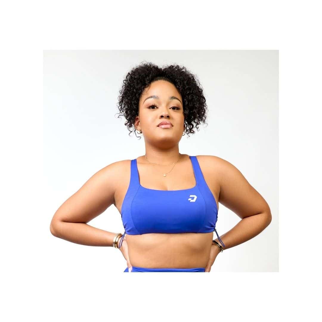 Blue Drawstrings Bra