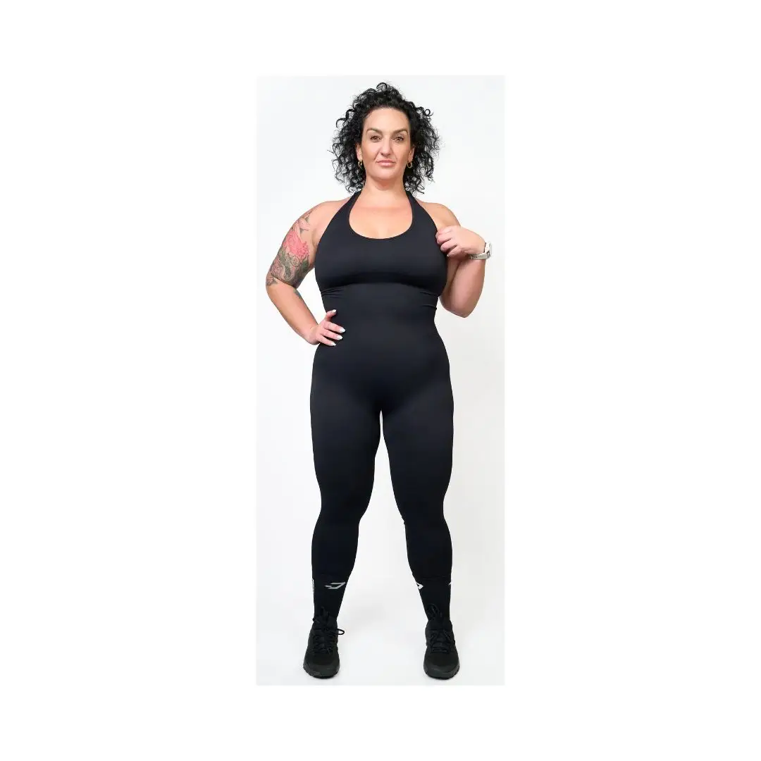 Racer Back Bodysuits (Long) Black